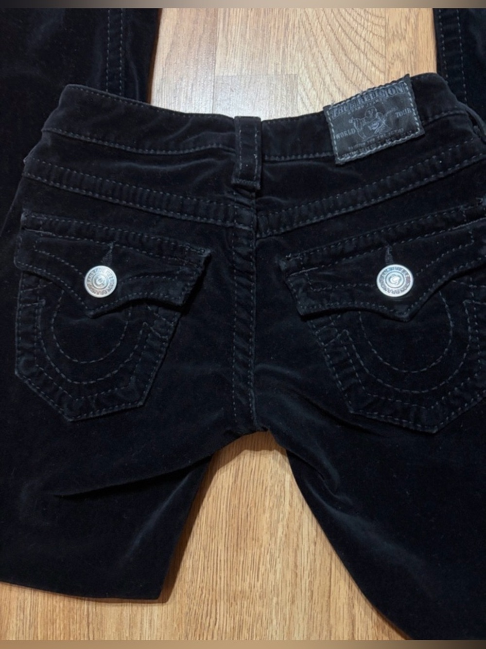 True Religion Women's Black Skinny Corduroy Jeans Y2K - Picture 3 of 9